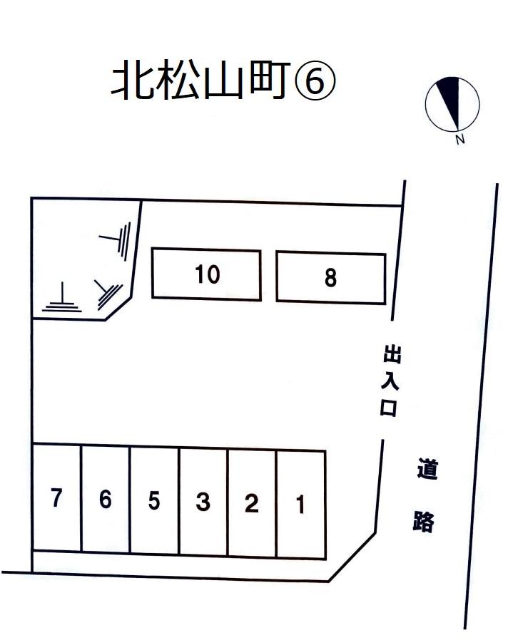 北松山町⑥の駐車配置図