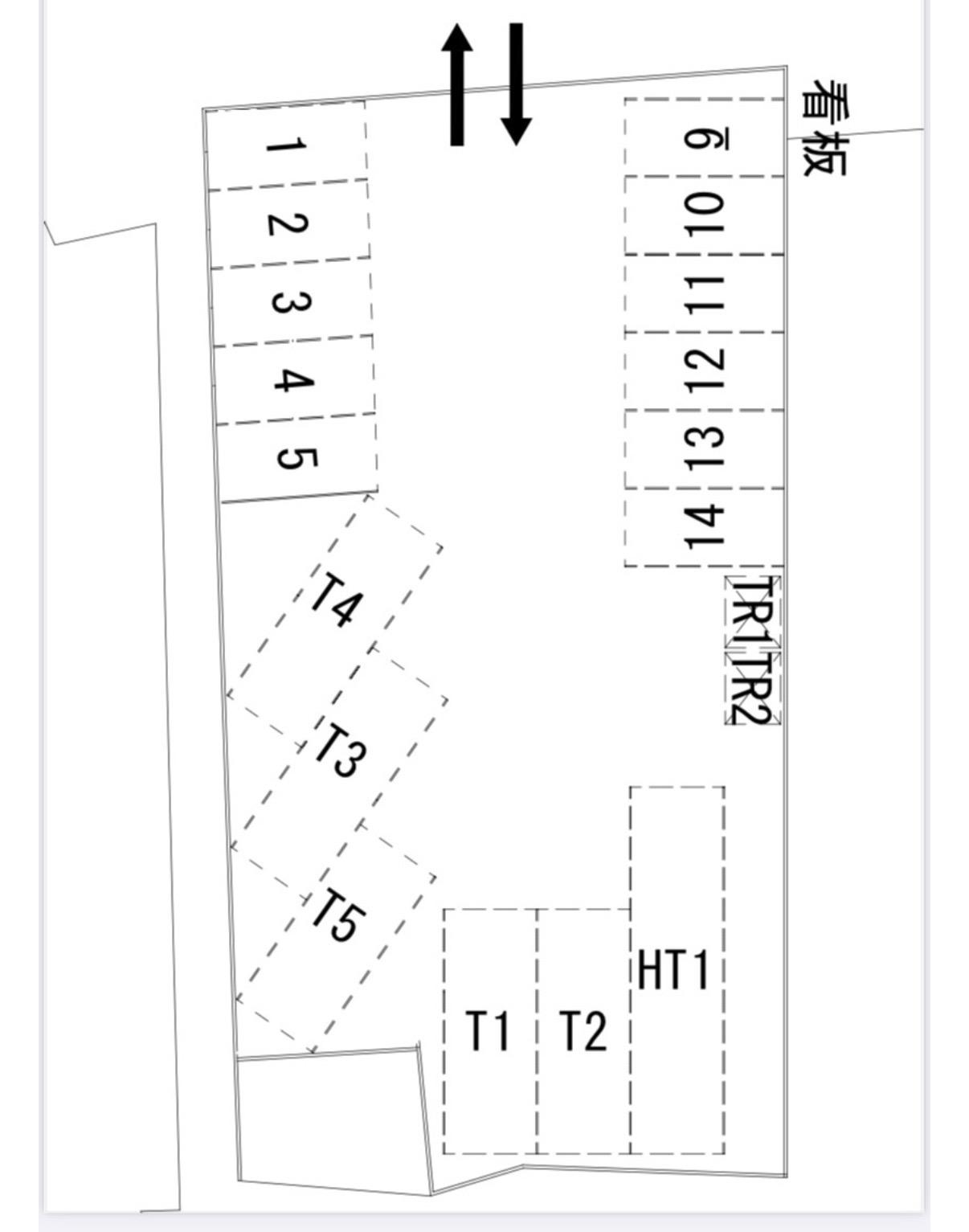 FK一宮市木曽川駐車場の駐車配置図