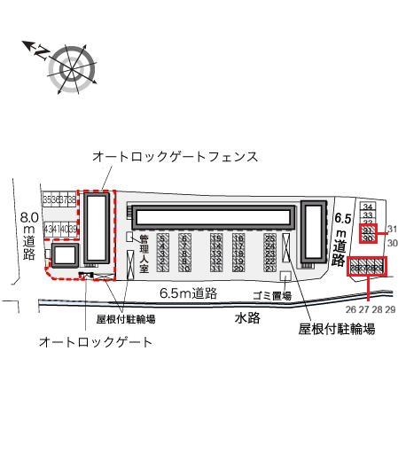 ショコラⅠ(34373)　敷地外駐車場の駐車配置図