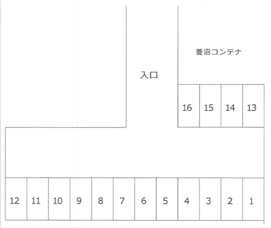 菱沼・太田駐車場の駐車配置図
