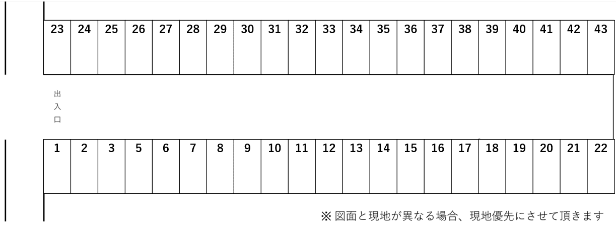 那倉駐車場の駐車配置図