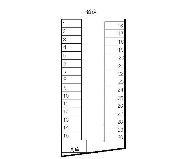 ｵｰﾄ･ｽｸｳｪｱｰ谷山中央Ⅱの駐車配置図