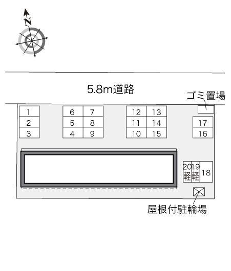 松岡Ｃ(33318)の駐車配置図