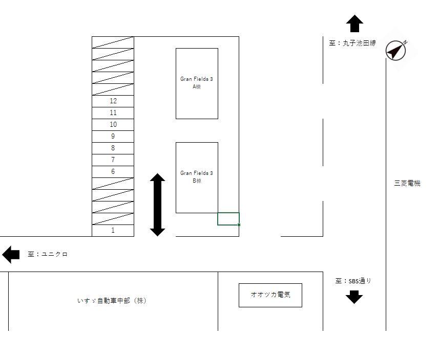 Gran Fields 3 Parking　の駐車配置図