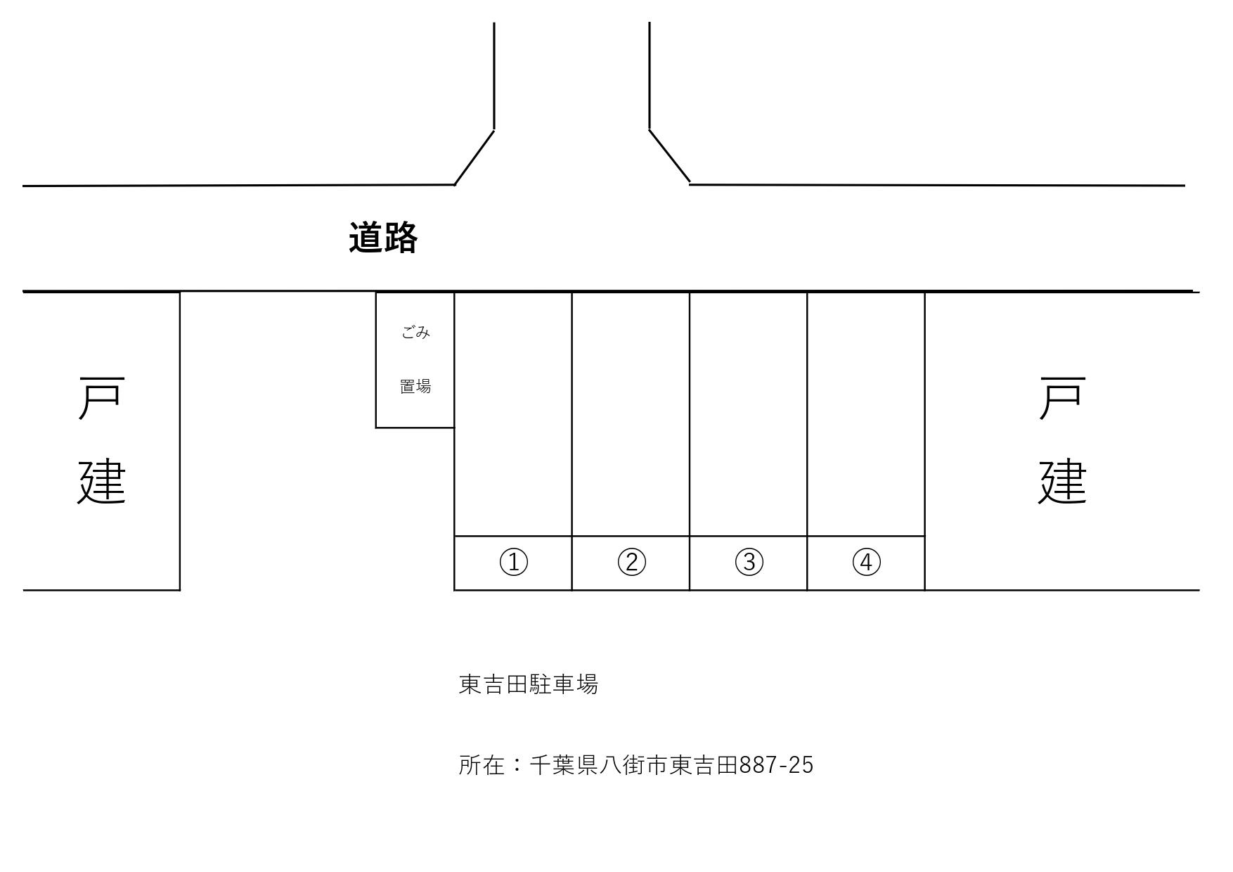八街市東吉田駐車場の駐車配置図