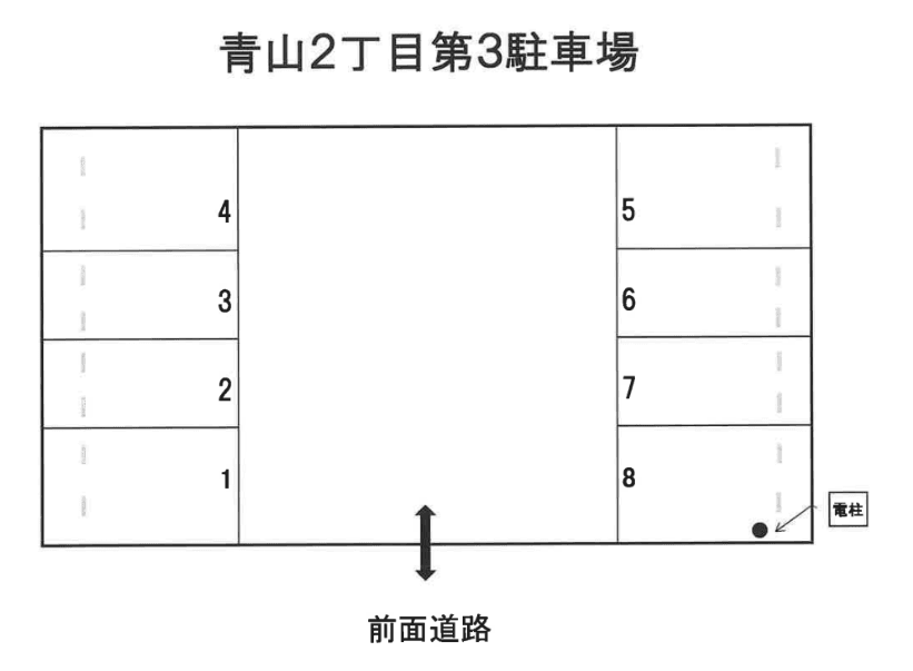 青山2丁目第3駐車場の駐車配置図