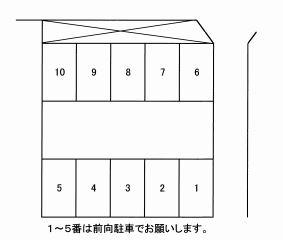 城北二丁目駐車場の駐車配置図