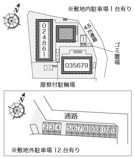 ノヴェル(24861)　敷地外駐車場の駐車配置図