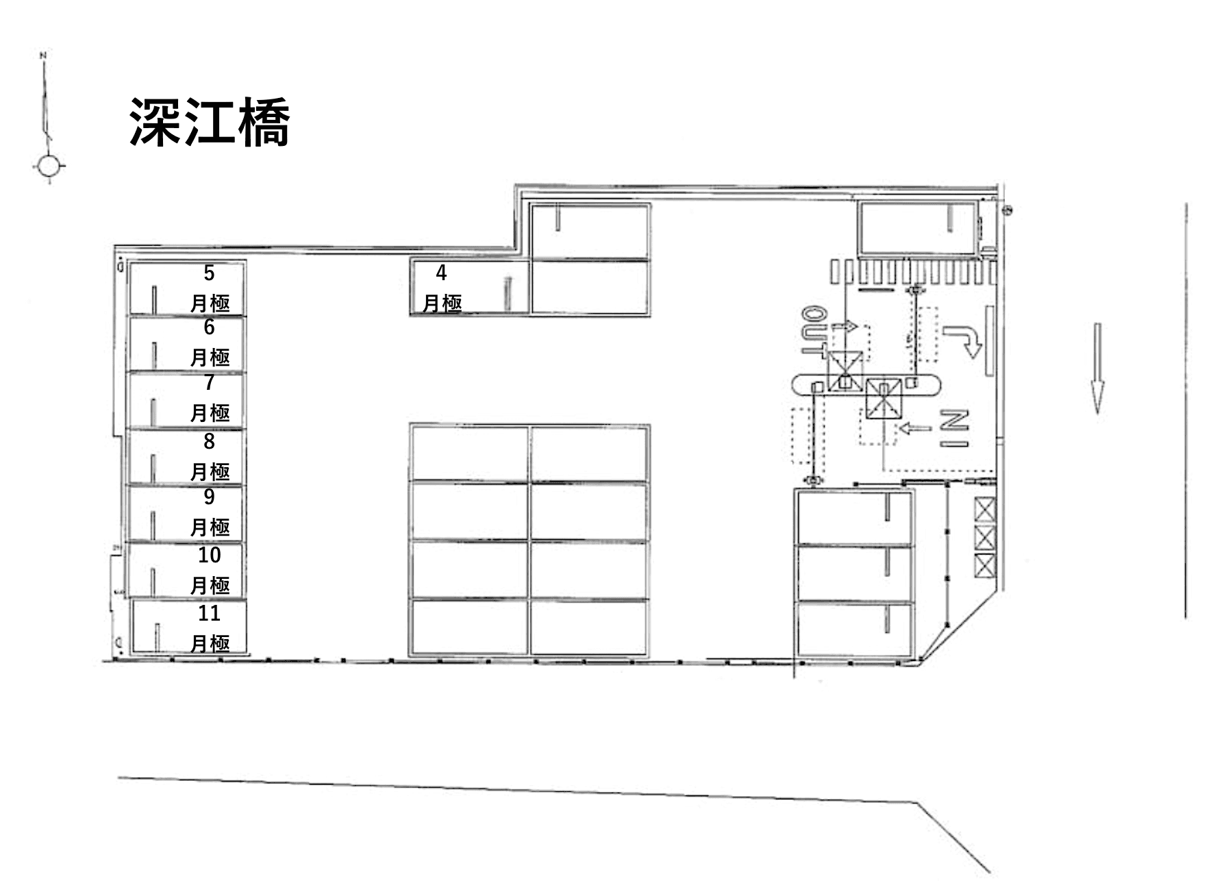 深江橋の駐車配置図