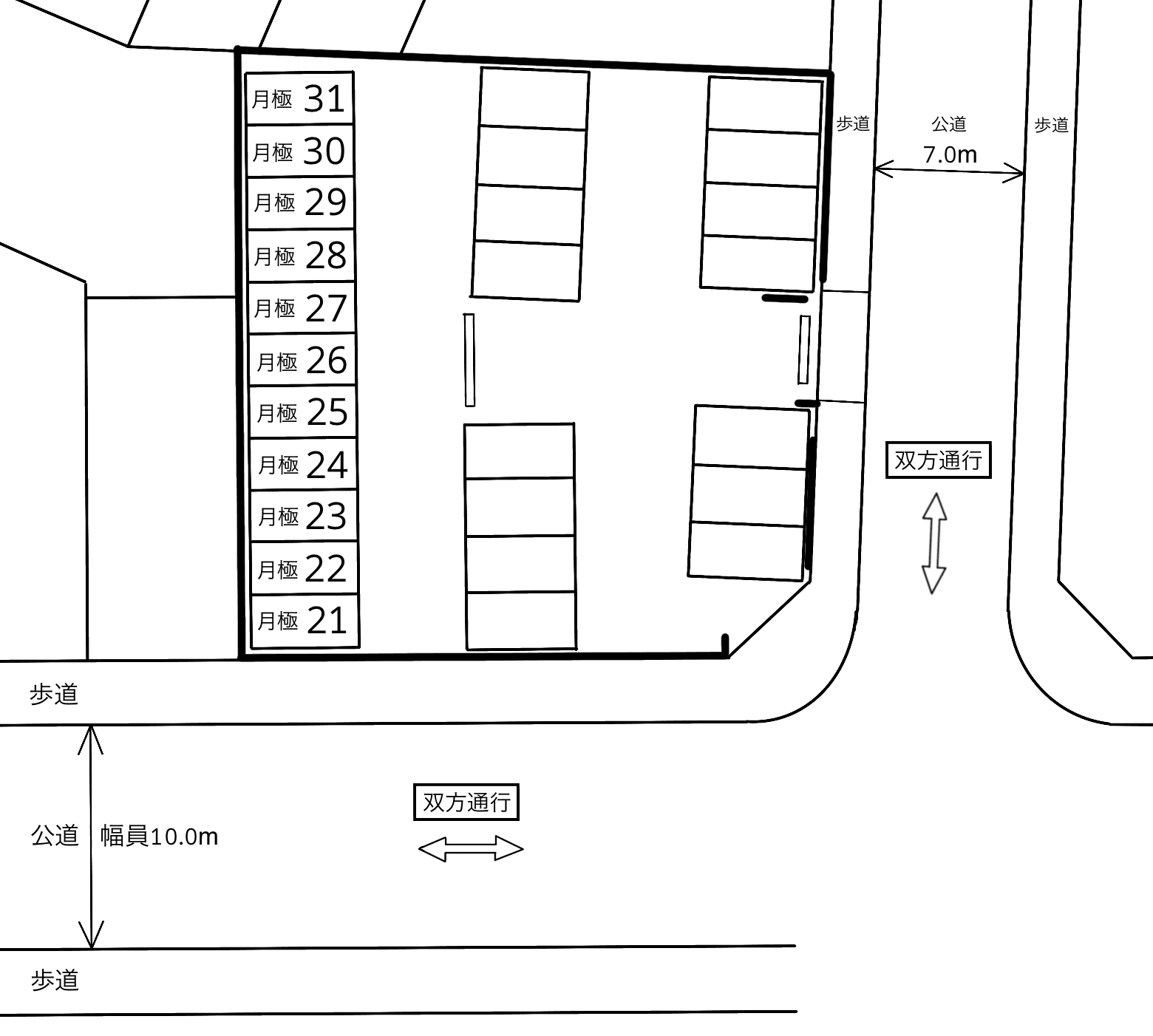 名古屋並木２丁目第２の駐車配置図