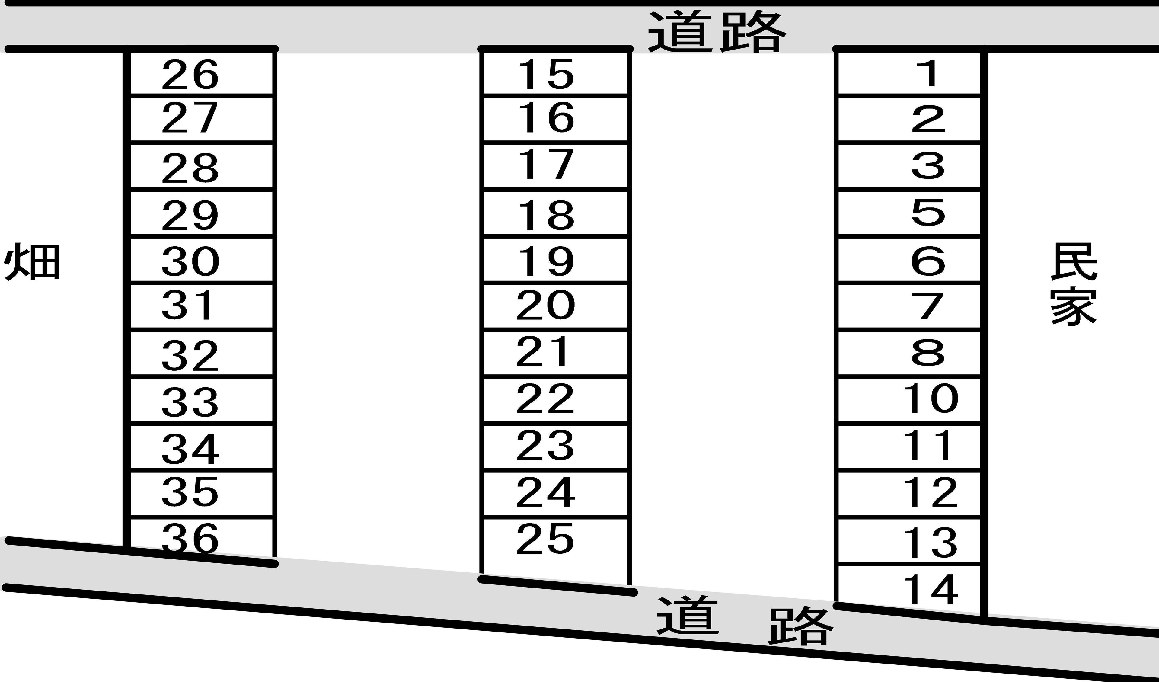 藤塚田中駐車場の駐車配置図