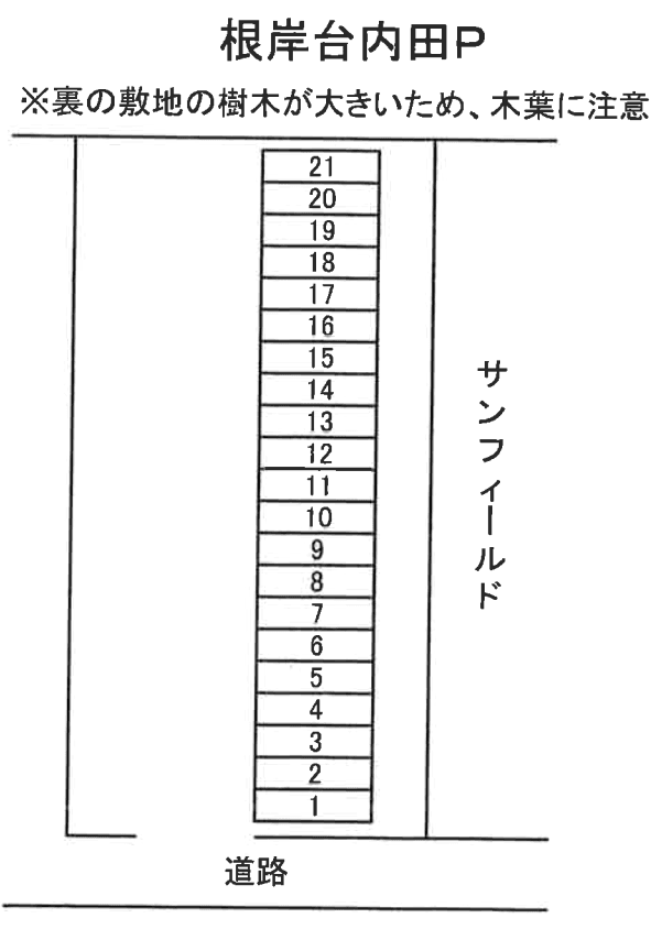根岸台内田Ｐの駐車配置図