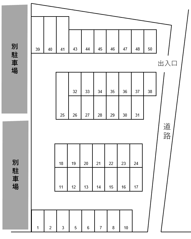 第2新サンユウ駐車場の駐車配置図