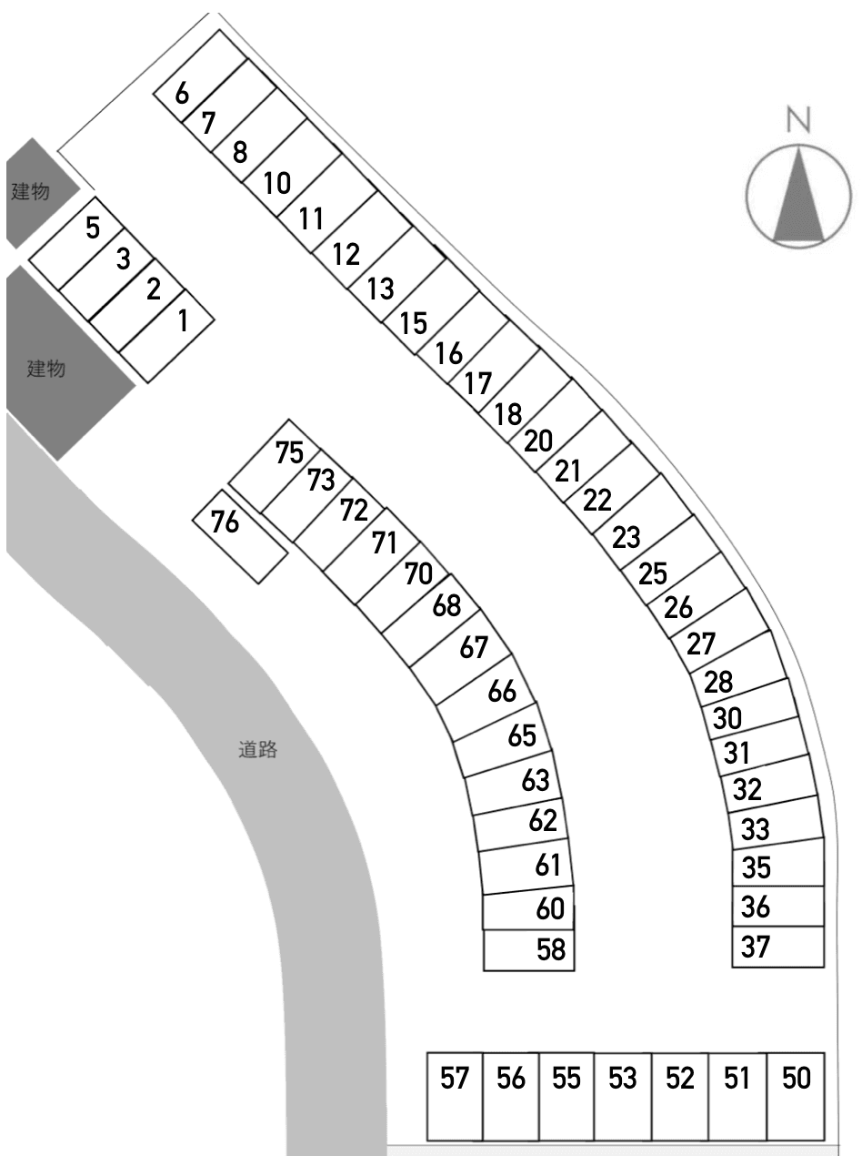 月見町日赤東Ｋパーキングの駐車配置図