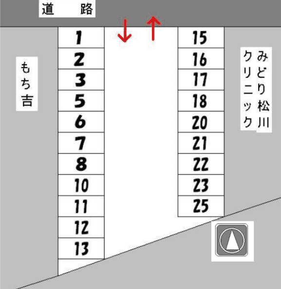 鹿山中嶌パーキングの駐車配置図