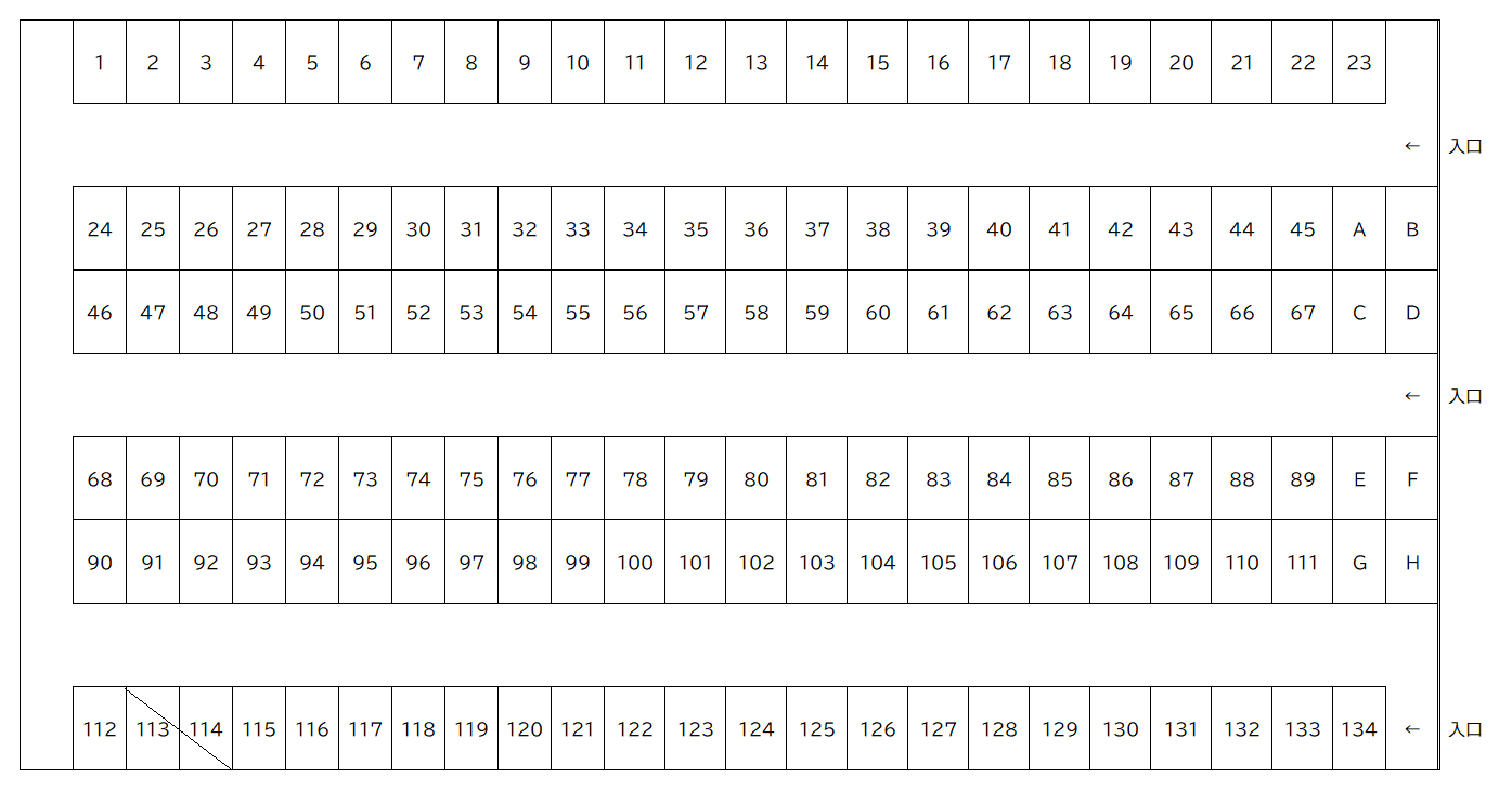 桑野第3駐車場の駐車配置図
