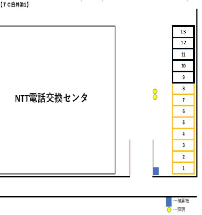 ＴＣ白井第1駐車場の駐車配置図