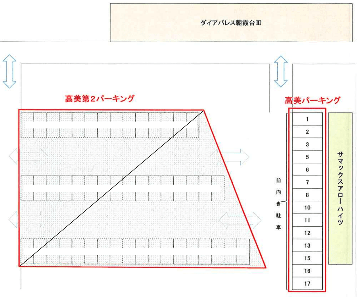 高美パーキングの駐車配置図