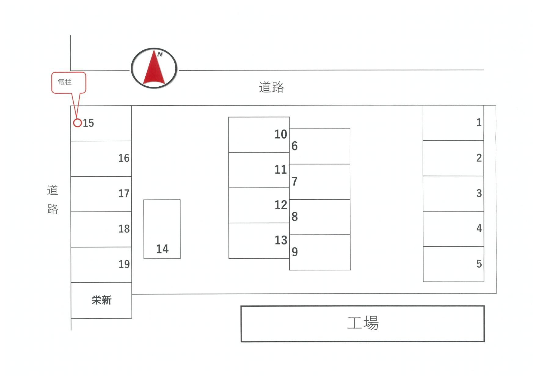 下土棚西TOパーキングの駐車配置図