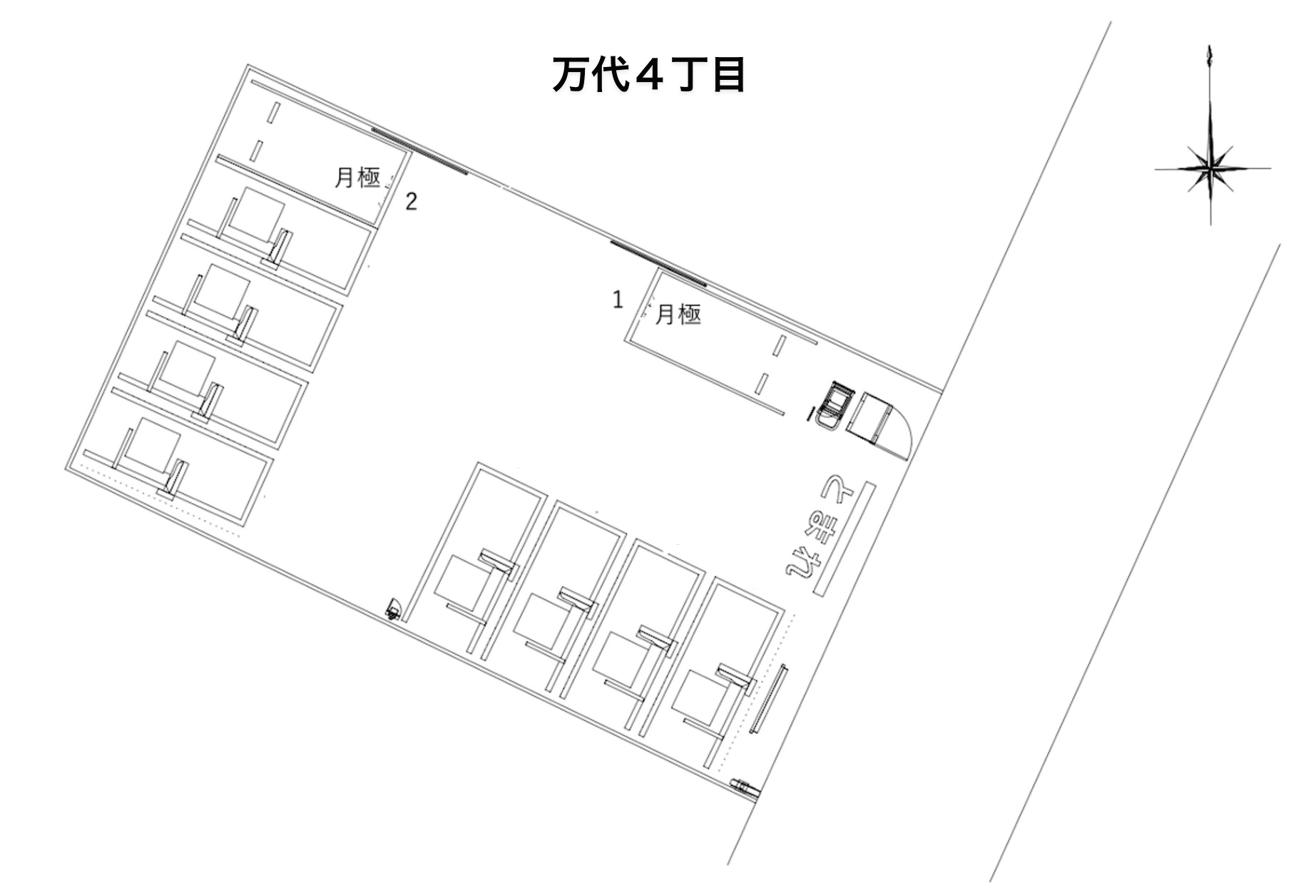 万代４丁目の駐車配置図