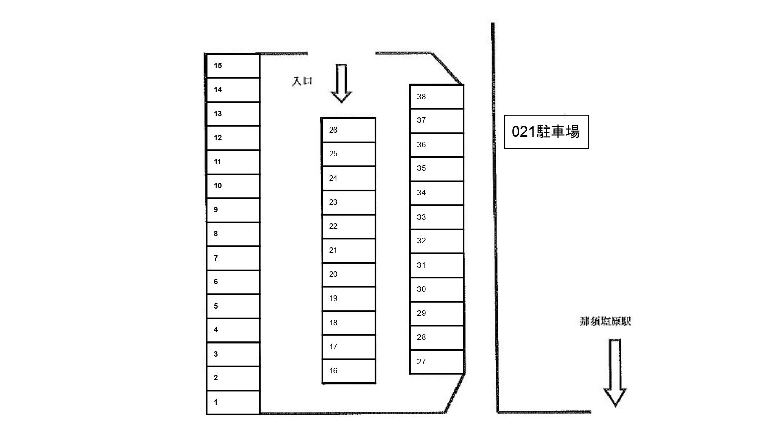 ０２１駐車場の駐車配置図