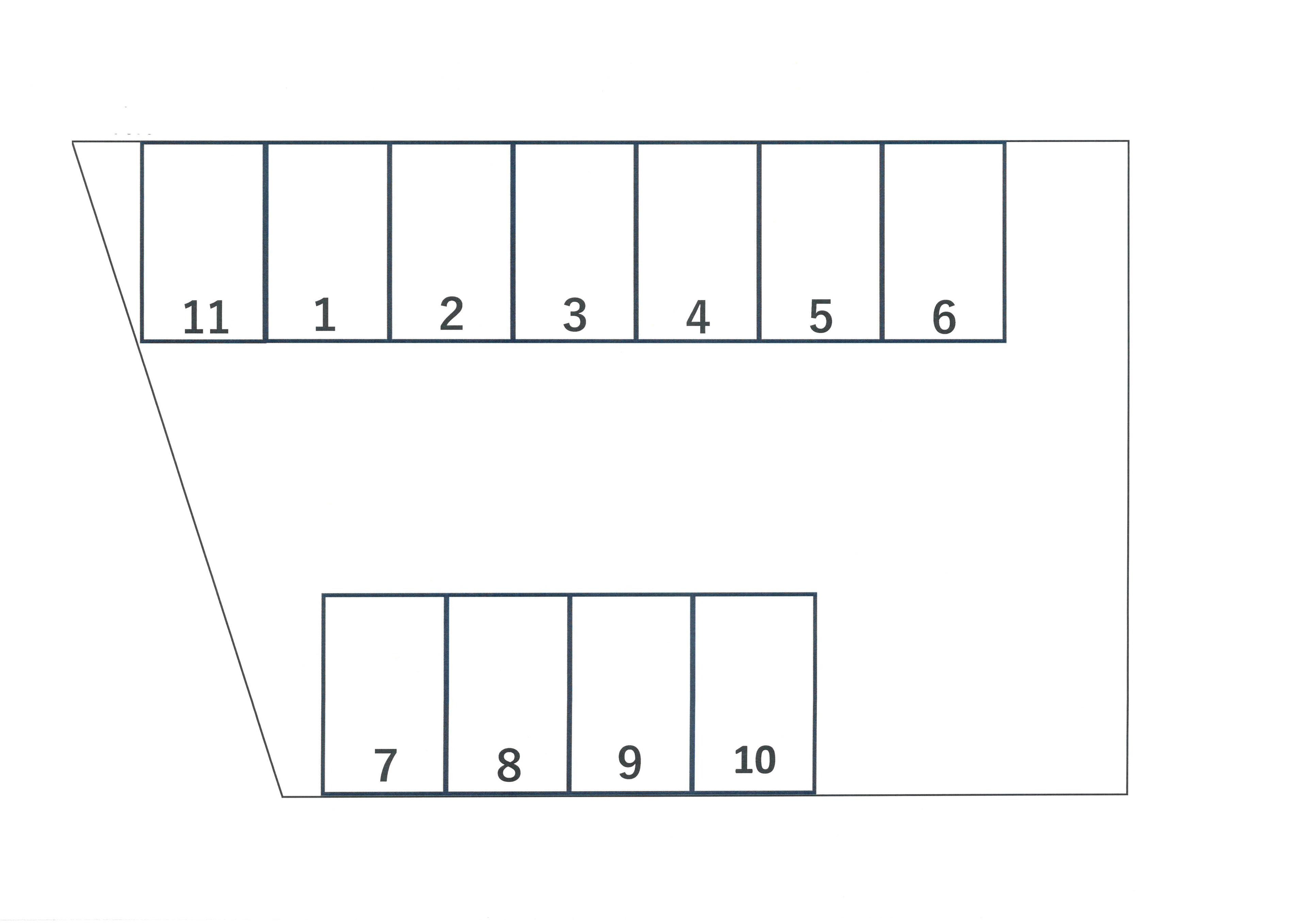 自由ケ丘駐車場の駐車配置図