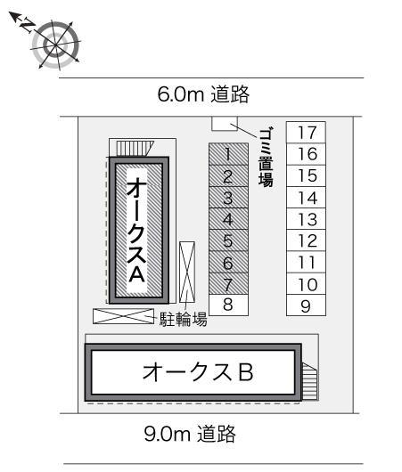 オークス　Ａ(24321)の駐車配置図