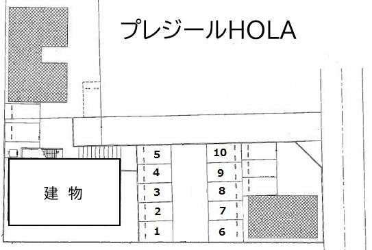 プレジールHOLAの駐車配置図