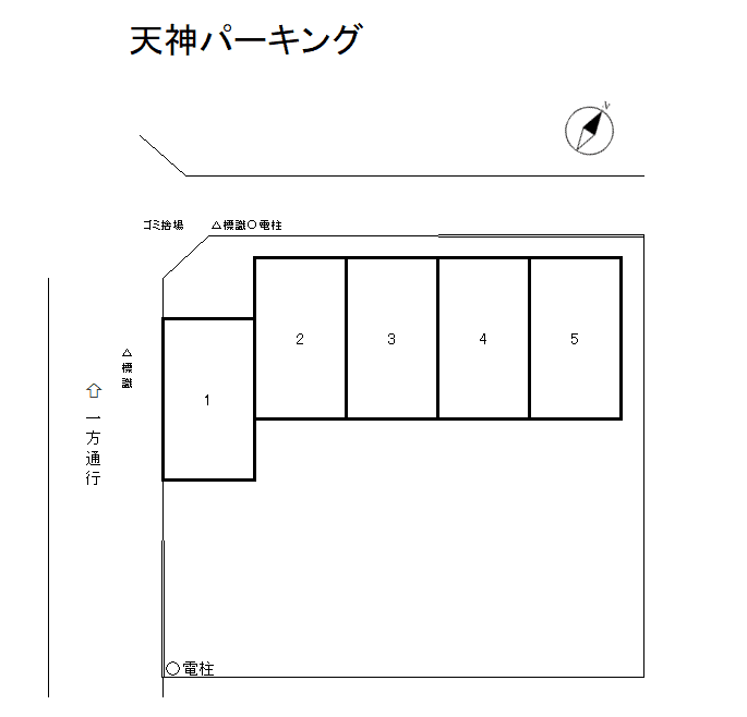 天神パーキングの駐車配置図