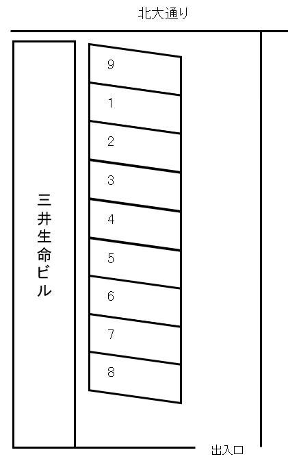 渡辺駐車場の駐車配置図