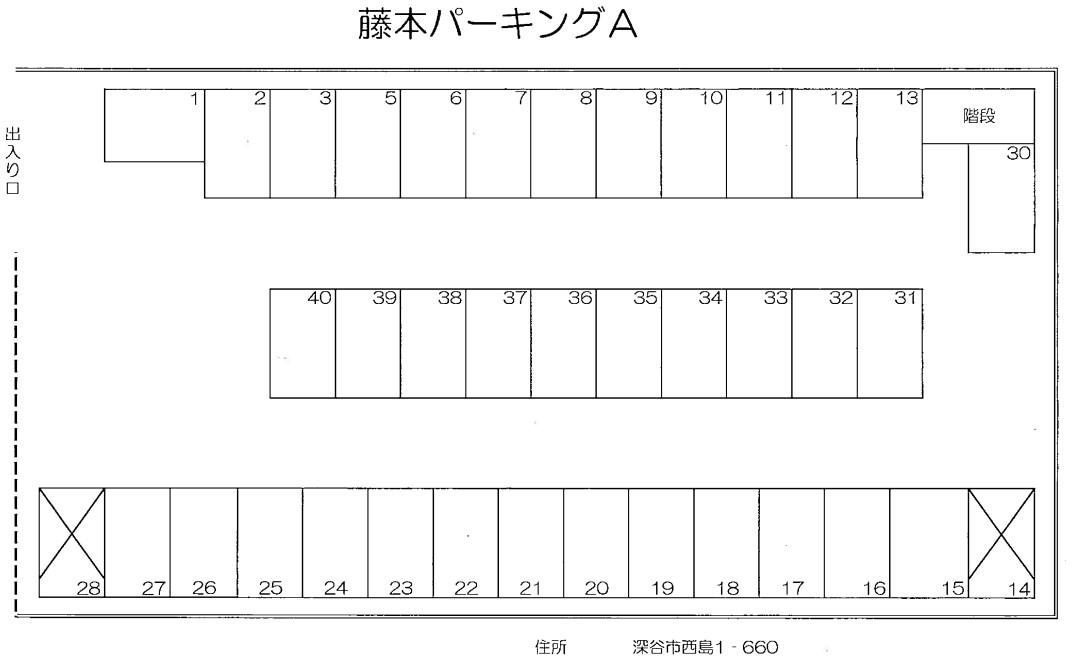藤本パーキングAの駐車配置図