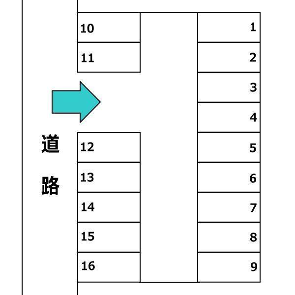 中里駐車場2の駐車配置図