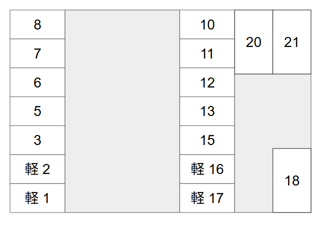 南宝永町パーキングの駐車配置図