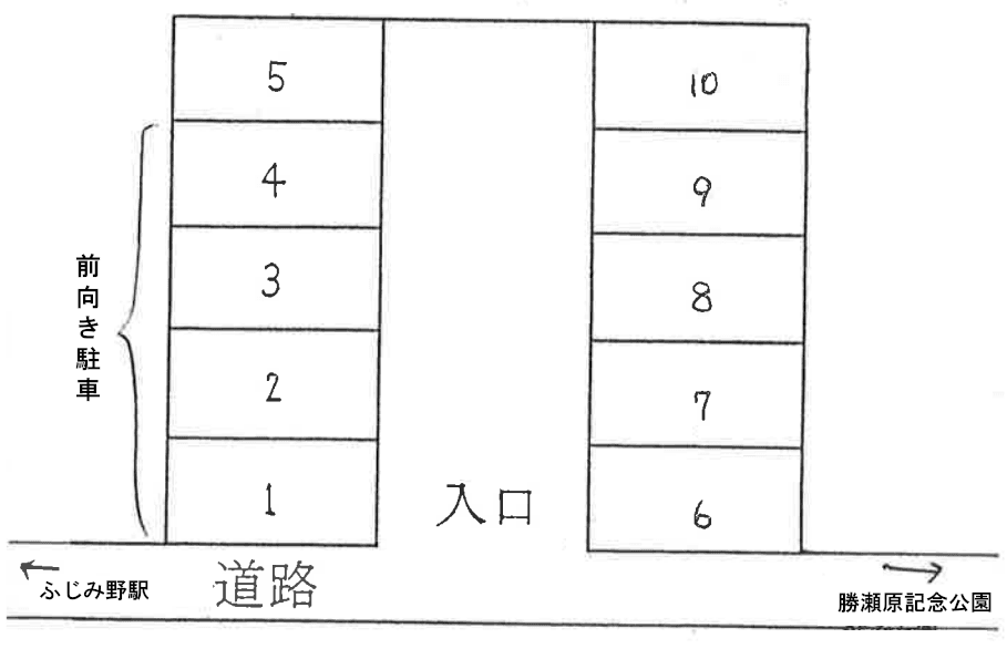 小川パーキングの駐車配置図