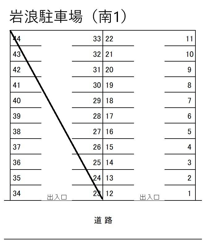 岩浪駐車場（南1）の駐車配置図