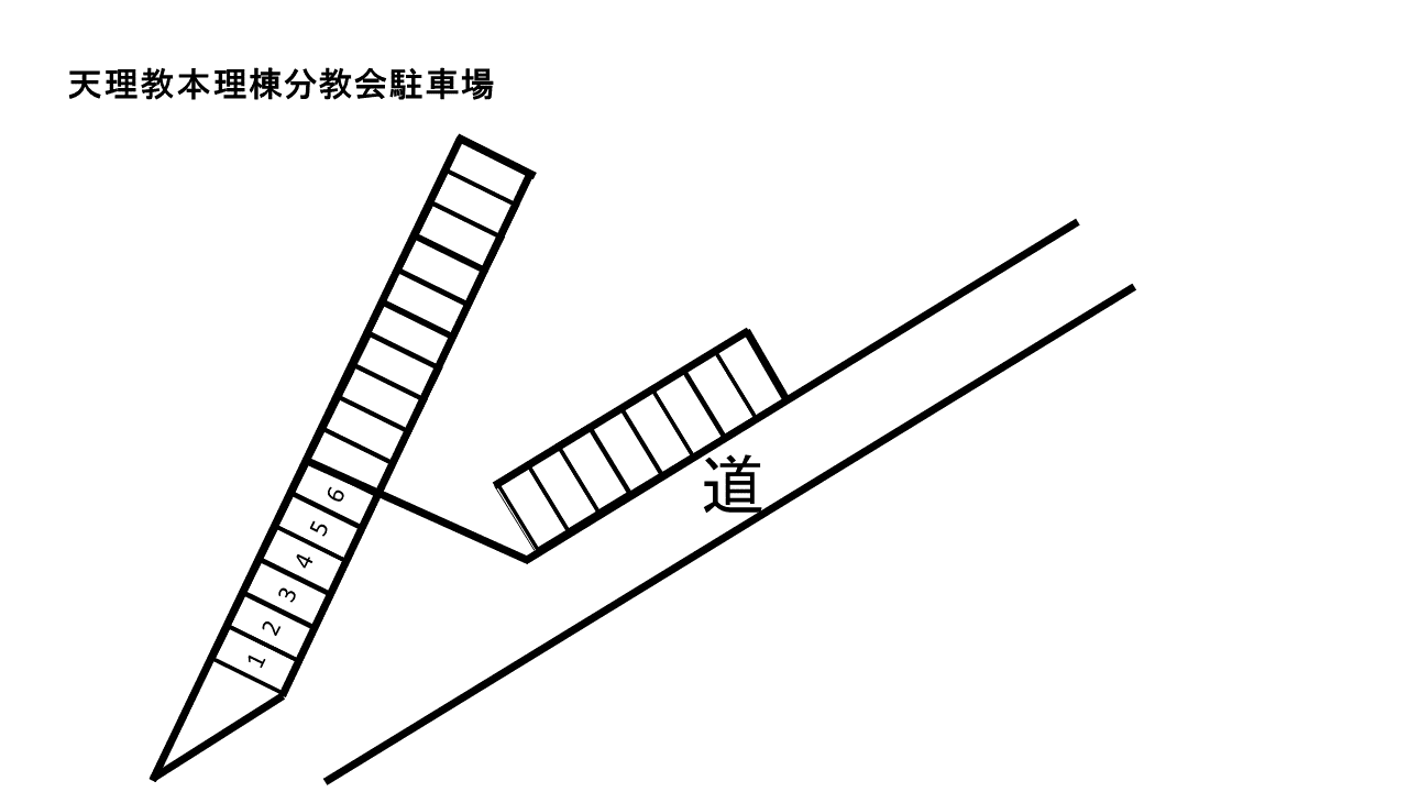 天理教本理棟分教会駐車場の駐車配置図