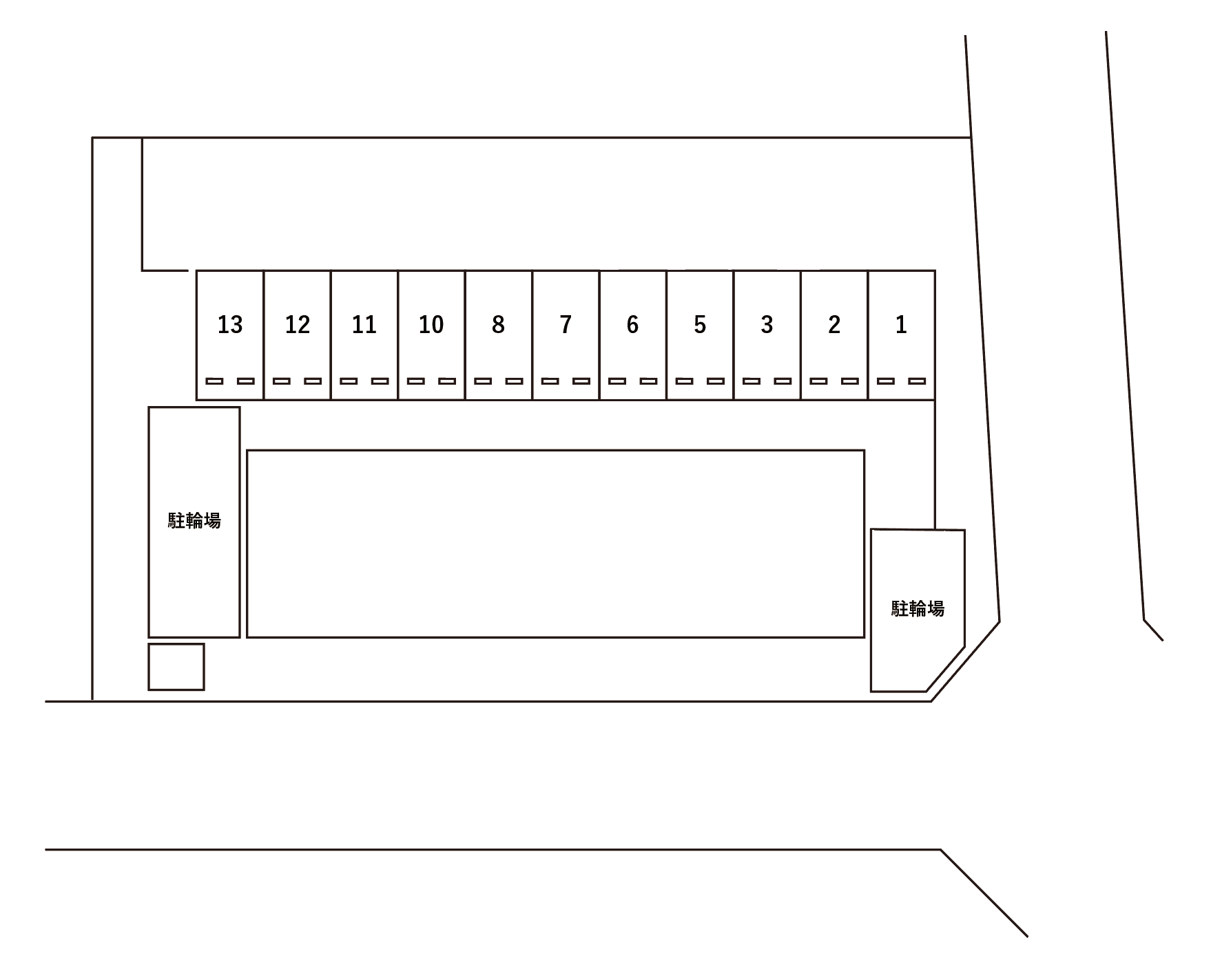 アンプルール フェール フリージア駐車場の駐車配置図
