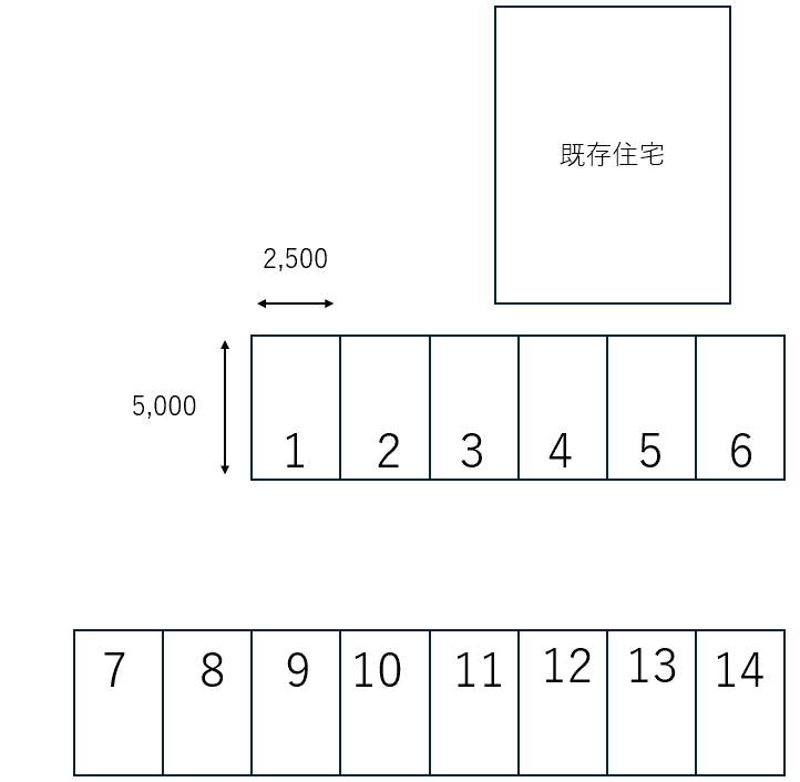リバーランドⅢ月極駐車場の駐車配置図