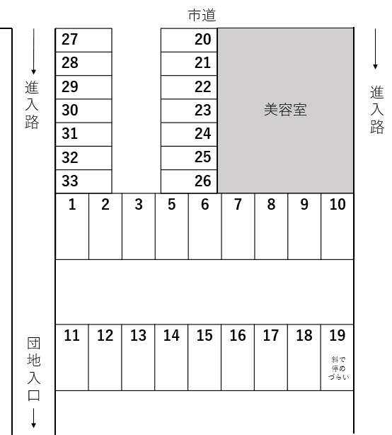 スカイパーキングナカムラの駐車配置図