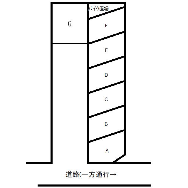 PD大羽ロイヤルマンション敷地外駐車場の駐車配置図