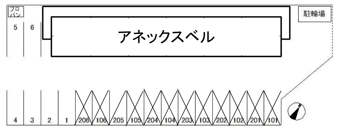 アネックスベル駐車場の駐車配置図