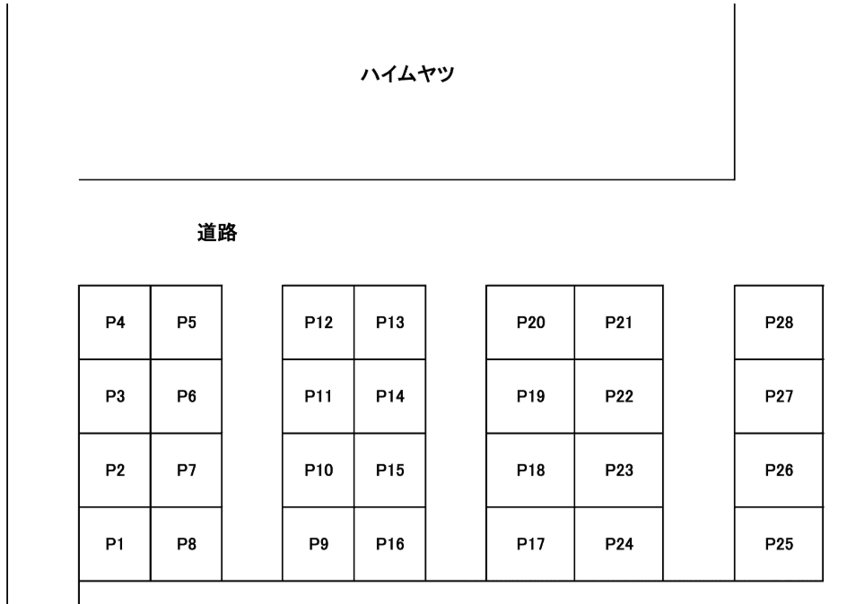流山市西初石4丁目駐車場の駐車配置図