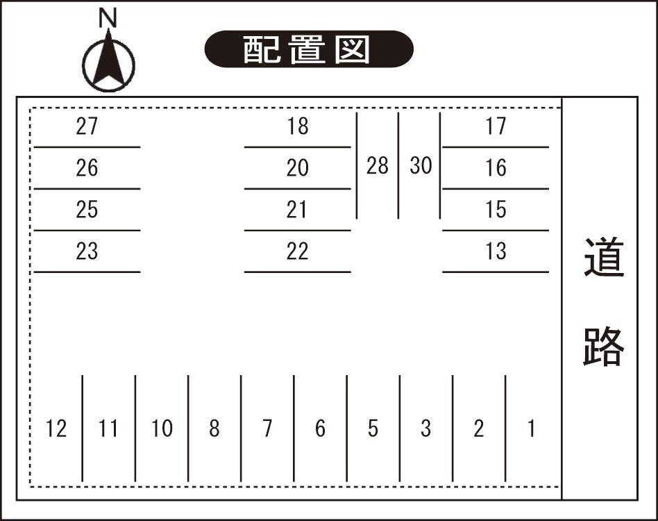 角谷モータープールの駐車配置図