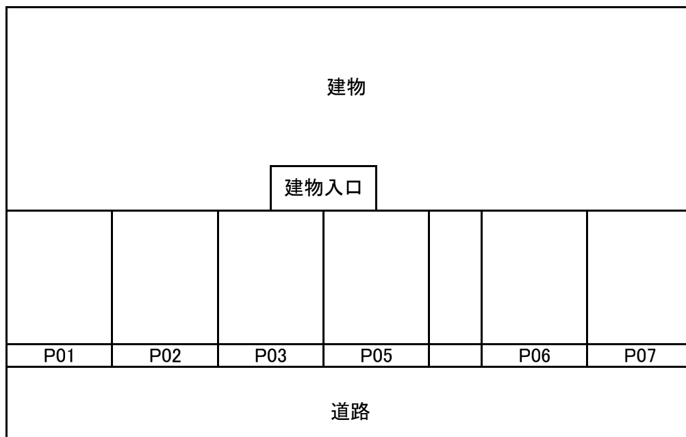 岩田第2コーポの駐車配置図