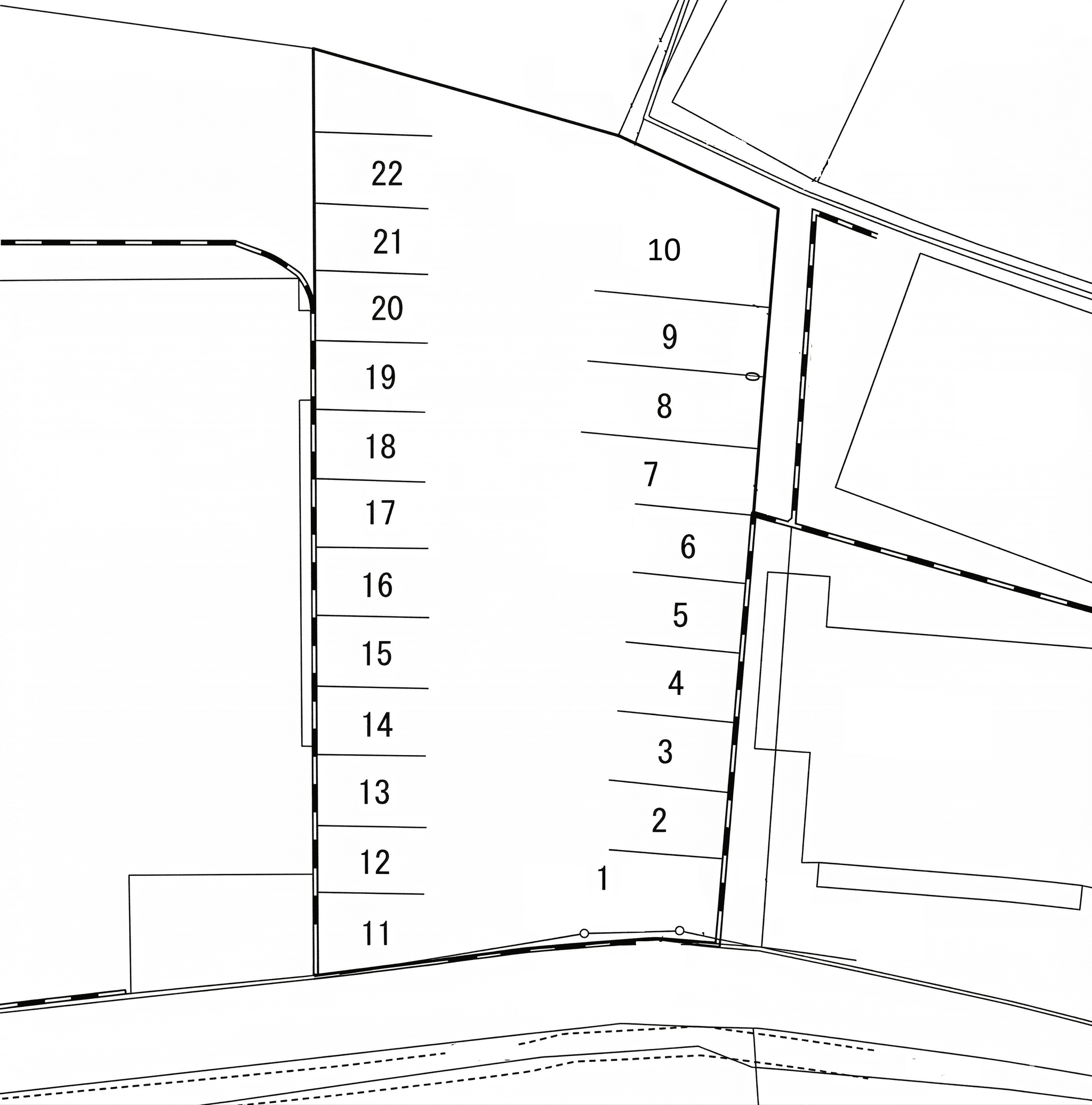 松本駐車場の駐車配置図