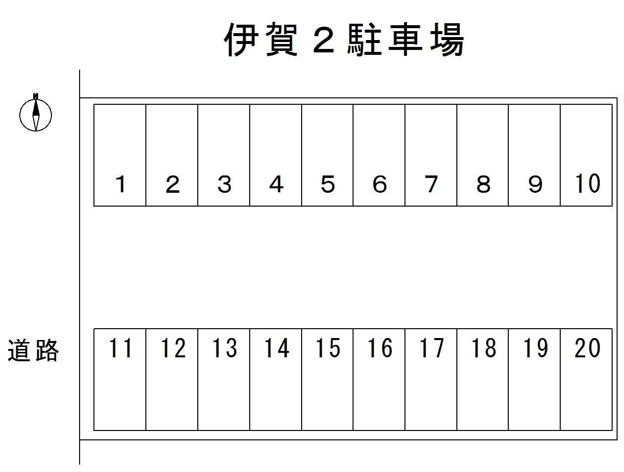 伊賀２駐車場の駐車配置図
