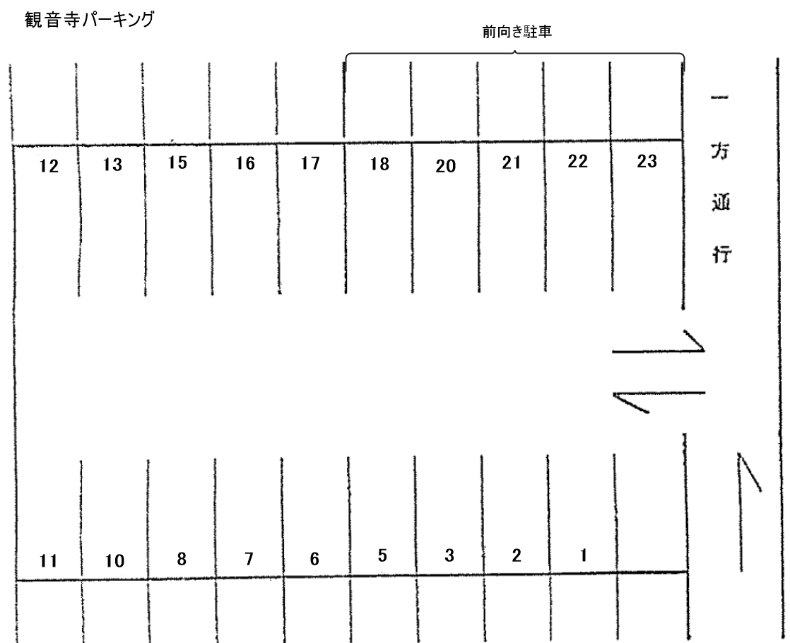 観音寺パーキングの駐車配置図