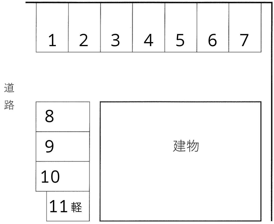 徳力新町二丁目駐車場の駐車配置図