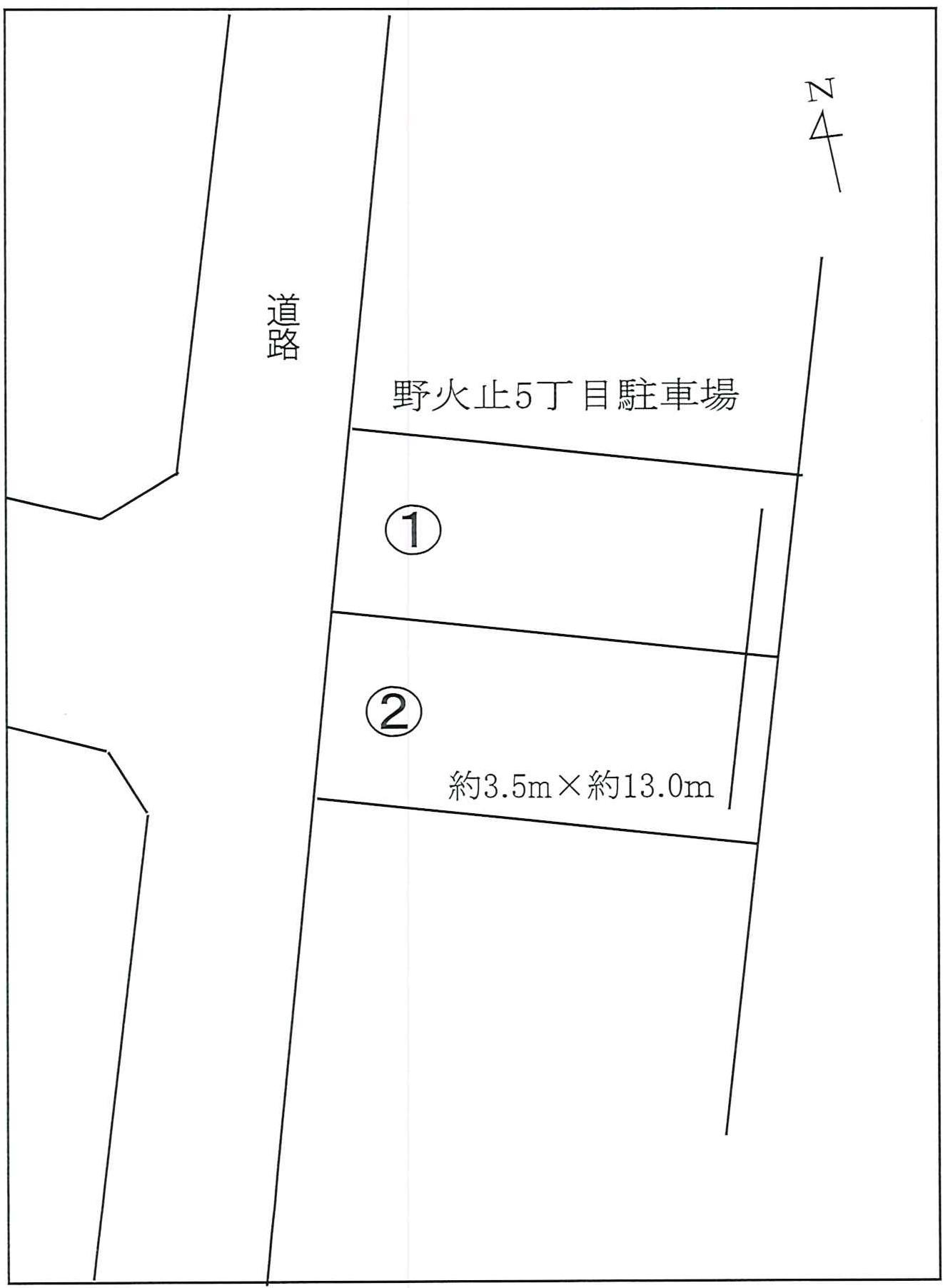 野火止5丁目駐車場の駐車配置図
