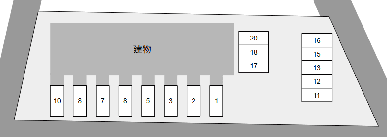 Ｈａｂｉｔａｔｉｏｎの駐車配置図